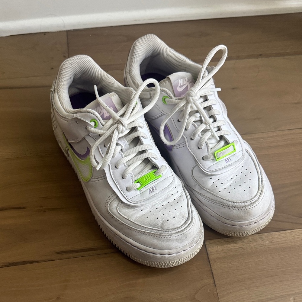 Nike White and Purple Sneakers